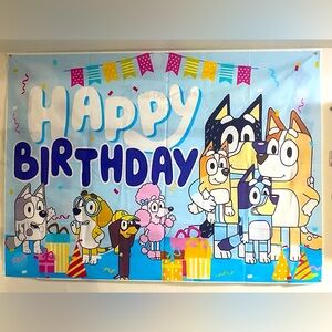Bluey Birthday Banner: Large 82”x60”